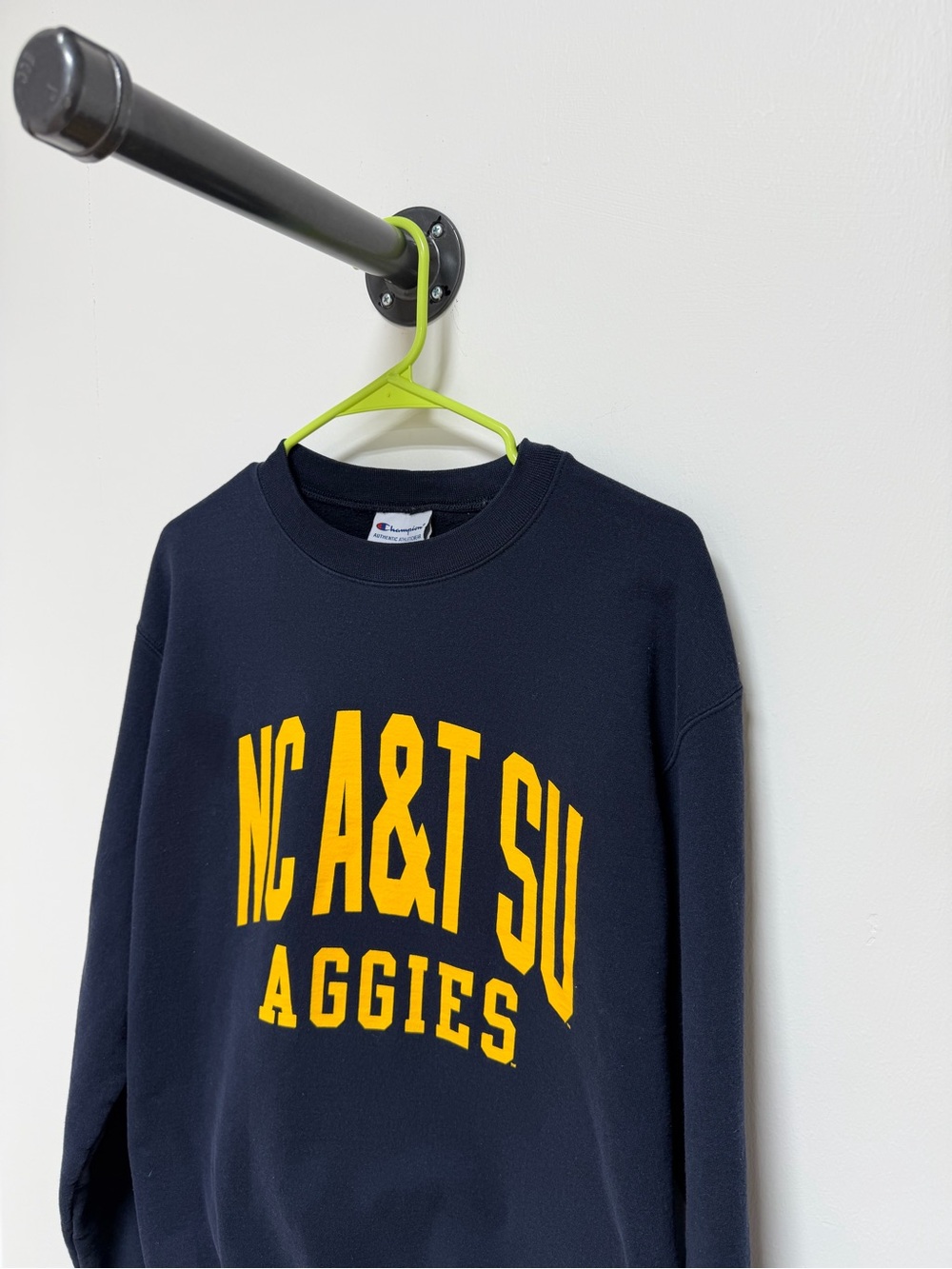 Champion Navy Sweatshirt with Yellow NC A&T SU Aggies Logo